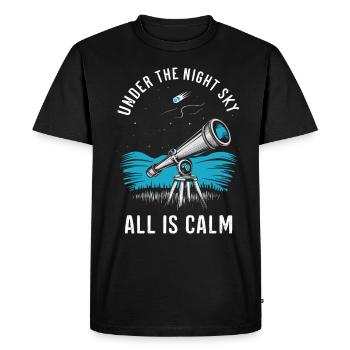 Amateur d’observation des étoiles et de pluie de météores - T-shirt Premium bio Homme - noir - Devant - Nico (187cm)