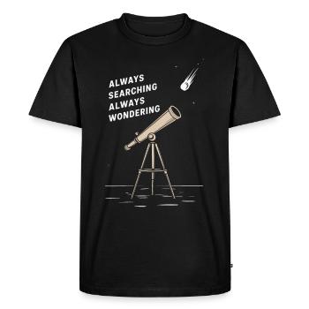Amateur d’observation des étoiles et de pluie de météores - T-shirt Premium bio Homme - noir - Devant - Nico (187cm)