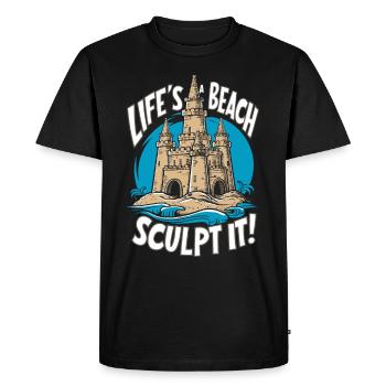 Art créatif des châteaux de sable sur la plage | Sculptures - T-shirt Premium bio Homme - noir - Devant - Nico (187cm)