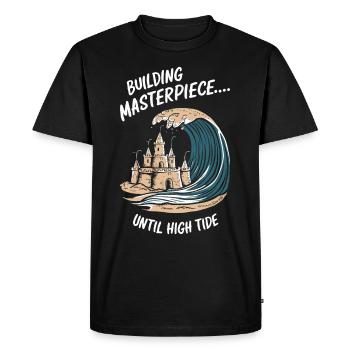 Art créatif des châteaux de sable sur la plage | Sculptures - T-shirt Premium bio Homme - noir - Devant - Nico (187cm)