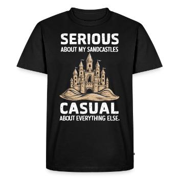 Art créatif des châteaux de sable sur la plage | Sculptures - T-shirt Premium bio Homme - noir - Devant - Nico (187cm)