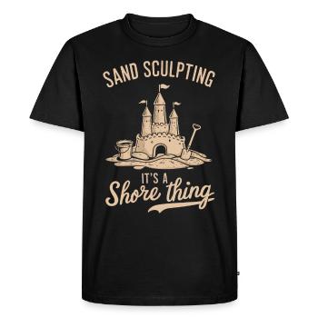 Art créatif des châteaux de sable sur la plage | Sculptures - T-shirt Premium bio Homme - noir - Devant - Nico (187cm)