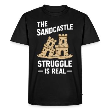 Art créatif des châteaux de sable sur la plage | Sculptures - T-shirt Premium bio Homme - noir - Devant - Nico (187cm)