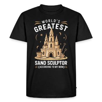 Art créatif des châteaux de sable sur la plage | Sculptures - T-shirt Premium bio Homme - noir - Devant - Nico (187cm)
