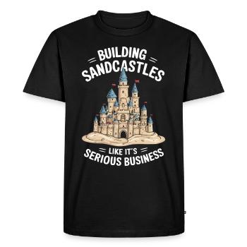 Art créatif des châteaux de sable sur la plage | Sculptures - T-shirt Premium bio Homme - noir - Devant - Nico (187cm)