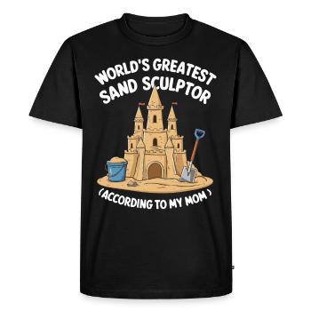 Art créatif des châteaux de sable sur la plage | Sculptures - T-shirt Premium bio Homme - noir - Devant - Nico (187cm)