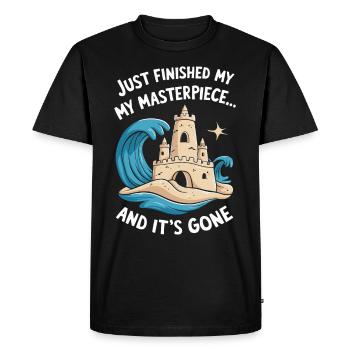 Art créatif des châteaux de sable sur la plage | Sculptures - T-shirt Premium bio Homme - noir - Devant - Nico (187cm)