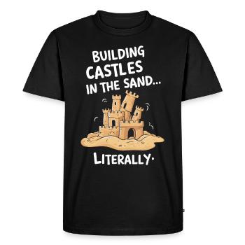 Art créatif des châteaux de sable sur la plage | Sculptures - T-shirt Premium bio Homme - noir - Devant - Nico (187cm)