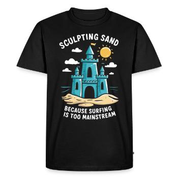 Art créatif des châteaux de sable sur la plage | Sculptures - T-shirt Premium bio Homme - noir - Devant - Nico (187cm)