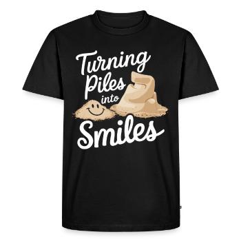 Sculpteurs de sable professionnels sur la plage du - T-shirt Premium bio Homme - noir - Devant - Nico (187cm)