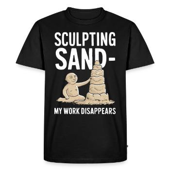 Sculpteurs de sable professionnels sur la plage du - T-shirt Premium bio Homme - noir - Devant - Nico (187cm)
