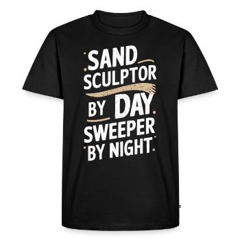 Sculpteurs de sable professionnels sur la plage du - T-shirt Premium bio Homme - noir - Devant - Nico (187cm)
