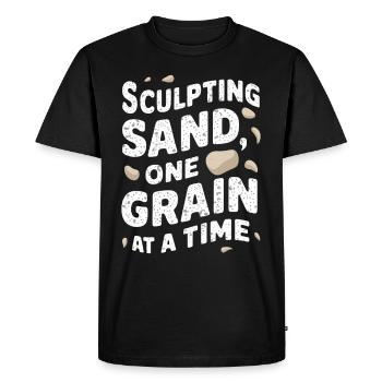 Sculpteurs de sable professionnels sur la plage du - T-shirt Premium bio Homme - noir - Devant - Nico (187cm)