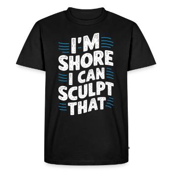Sculpteurs de sable professionnels sur la plage du - T-shirt Premium bio Homme - noir - Devant - Nico (187cm)