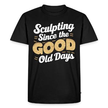 Sculpteurs de sable professionnels sur la plage du - T-shirt Premium bio Homme - noir - Devant - Nico (187cm)