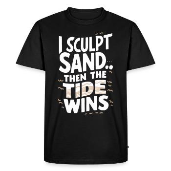 Sculpteurs de sable professionnels sur la plage du - T-shirt Premium bio Homme - noir - Devant - Nico (187cm)