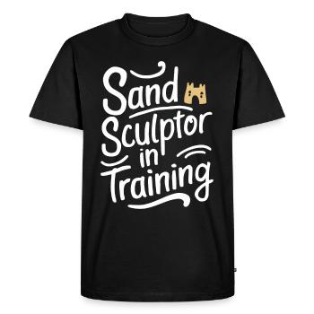 Sculpteurs de sable professionnels sur la plage du - T-shirt Premium bio Homme - noir - Devant - Nico (187cm)