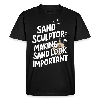 Sculpteurs de sable professionnels sur la plage du - T-shirt Premium bio Homme - noir - Devant - Nico (187cm)