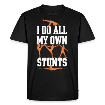 Entraînement d’équipe de pom-pom girls et de cascadeurs pour Spirit - T-shirt Premium bio Homme - noir - Devant - Nico (187cm)