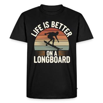 Skater Life: Downhill Longboarding and Street - Men's Premium Organic T-Shirt - black - Front - Nico (187cm)