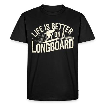Skater Life: Downhill Longboarding and Street - Men's Premium Organic T-Shirt - black - Front - Nico (187cm)