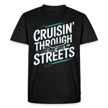 Skater Life: Downhill Longboarding and Street - Men's Premium Organic T-Shirt - black - Front - Nico (187cm)