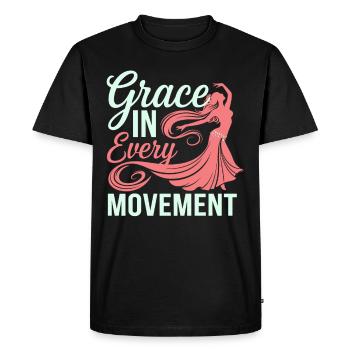 Mouvements rythmiques en danse orientale : - T-shirt Premium bio Homme - noir - Devant - Nico (187cm)