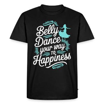 Mouvements rythmiques en danse orientale : - T-shirt Premium bio Homme - noir - Devant - Nico (187cm)