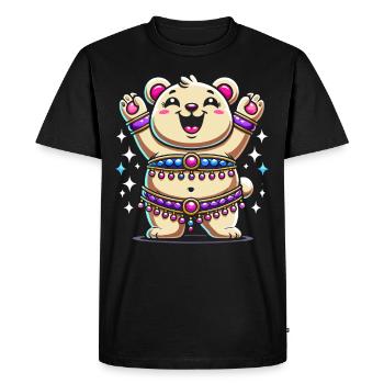 Mouvements rythmiques en danse orientale : - T-shirt Premium bio Homme - noir - Devant - Nico (187cm)