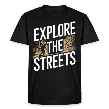Skater Life: Downhill Longboarding and Street - Men's Premium Organic T-Shirt - black - Front - Nico (187cm)
