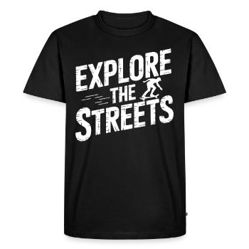 Skater Life: Downhill Longboarding and Street - Men's Premium Organic T-Shirt - black - Front - Nico (187cm)