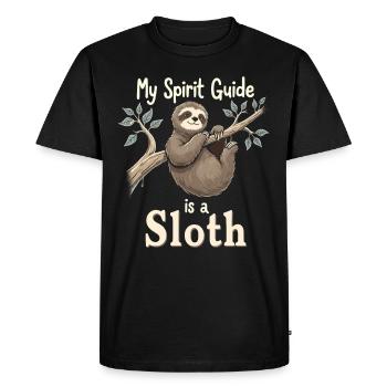 Chemin spirituel du paresseux : l’art mystique - T-shirt Premium bio Homme - noir - Devant - Nico (187cm)