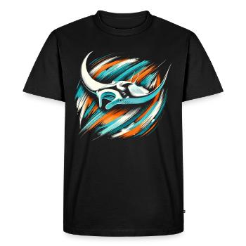 Majestueuse aventure océanique de raies manta pour la vie marine - T-shirt Premium bio Homme - noir - Devant - Nico (187cm)
