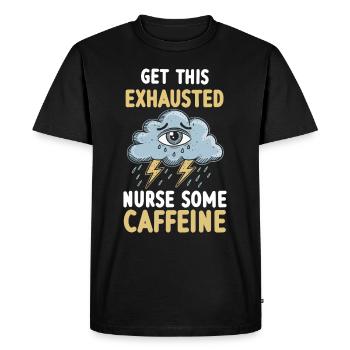 Exhaustion and burnout in overworked people - Men's Premium Organic T-Shirt - black - Front - Nico (187cm)
