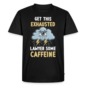 Exhaustion and burnout for overworked lawyers - Men's Premium Organic T-Shirt - black - Front - Nico (187cm)