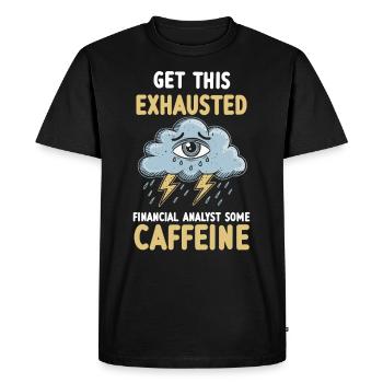 Épuisement et épuisement professionnel chez les analystes financiers - T-shirt Premium bio Homme - noir - Devant - Nico (187cm)