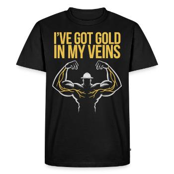 Gold Rush Adventure Gold Prospector Treasure Hunt - Men's Premium Organic T-Shirt - black - Front - Nico (187cm)