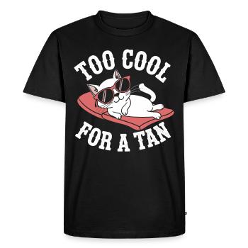 Journées ensoleillées avec le chat détendu sous la - T-shirt Premium bio Homme - noir - Devant - Nico (187cm)