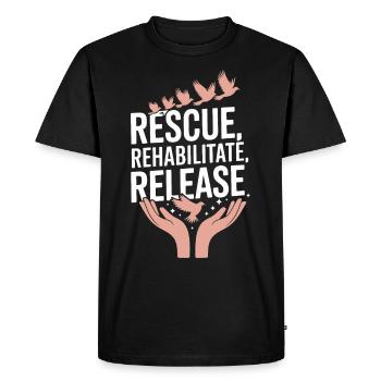 Passionné par le sauvetage des oiseaux et la faune sauvage - T-shirt Premium bio Homme - noir - Devant - Nico (187cm)