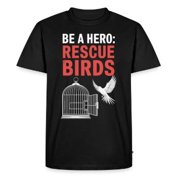 Passionné par le sauvetage des oiseaux et la faune sauvage - T-shirt Premium bio Homme - noir - Devant - Nico (187cm)