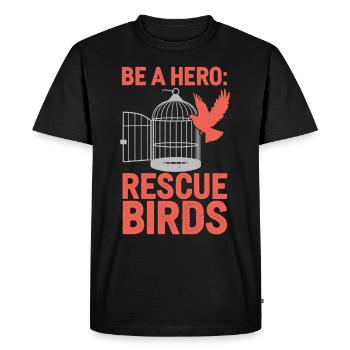 Passionate About Bird Rescue and Wildlife - Men's Premium Organic T-Shirt - black - Front - Nico (187cm)