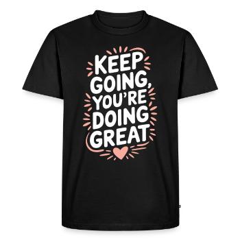 Harness Positivity And Mental Well-Being Through - Men's Premium Organic T-Shirt - black - Front - Nico (187cm)