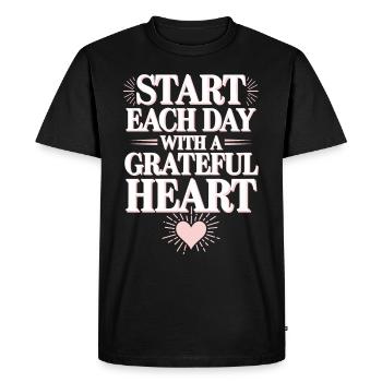 Harness Positivity And Mental Well-Being Through - Men's Premium Organic T-Shirt - black - Front - Nico (187cm)