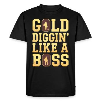 Extraction de l’or Exploitation minière Histoire Aventure Prospecteur - T-shirt Premium bio Homme - noir - Devant - Nico (187cm)