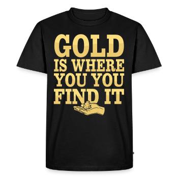 Extraction de l’or Exploitation minière Histoire Aventure Prospecteur - T-shirt Premium bio Homme - noir - Devant - Nico (187cm)