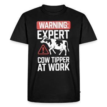 Blague amusante sur le pourboire de vache pour les passionnés de ferme et - T-shirt Premium bio Homme - noir - Devant - Nico (187cm)