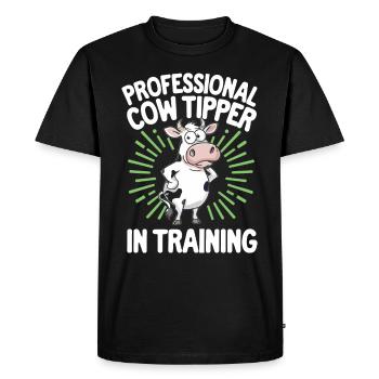 Blague amusante sur le pourboire de vache pour les passionnés de ferme et - T-shirt Premium bio Homme - noir - Devant - Nico (187cm)
