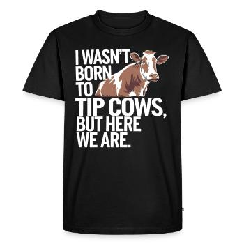 Blague amusante sur le pourboire de vache pour les passionnés de ferme et - T-shirt Premium bio Homme - noir - Devant - Nico (187cm)