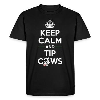 Blague amusante sur le pourboire de vache pour les passionnés de ferme et - T-shirt Premium bio Homme - noir - Devant - Nico (187cm)