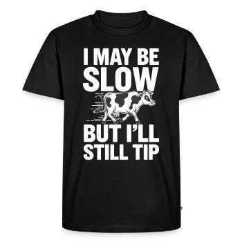 Blague amusante sur le pourboire de vache pour les passionnés de ferme et - T-shirt Premium bio Homme - noir - Devant - Nico (187cm)
